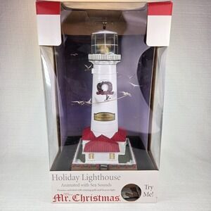 Mr. Christmas Chicago Harbor Animated Lighthouse W/ Sound Lights Rotating Birds